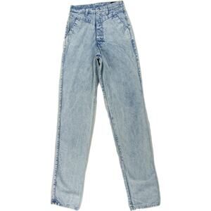 90s Vintage Blue Acid Wash Disco Mom Hipster Rock Grunge New Wave Denim Jeans 26
